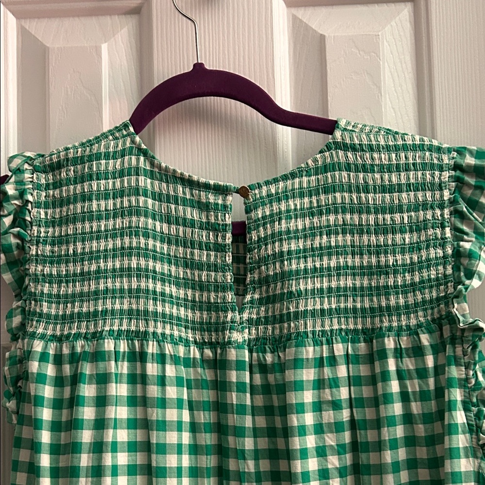 Draper James Green Gingham Sleeveless Dress - Picture 5 of 5